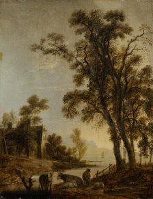 River Bank with Cattle, c1645-1650. Creator: Aert van der Neer.