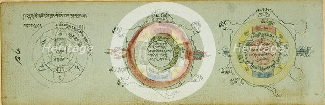 Page from a Manuscript with Diagrams Protecting against Children's Illnesses, 19th century. Creator: Unknown.