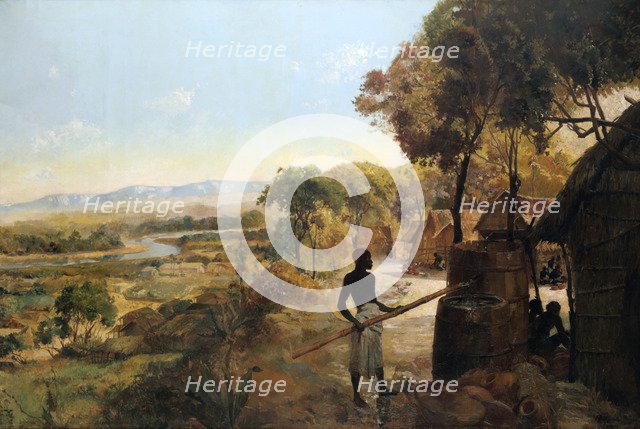 'The Native Village on the River', 1900. Artist: Unknown