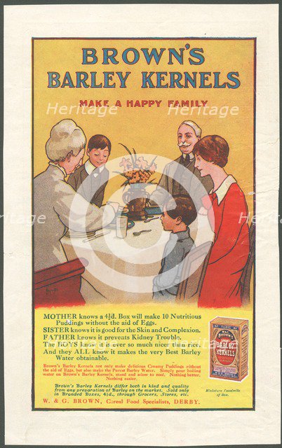 Brown's Barley Kernels, 1910s. Artist: Unknown