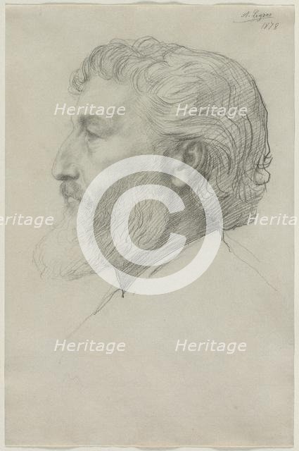 Sir Frederick Leighton, 1878. Creator: Alphonse Legros (French, 1837-1911).