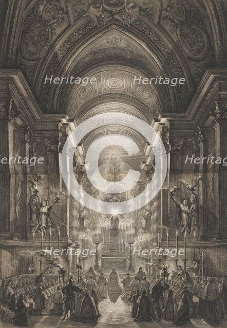 Ceremony held in the Cappella Paolina, Vatican, 1787. Creator: Francesco Piranesi.