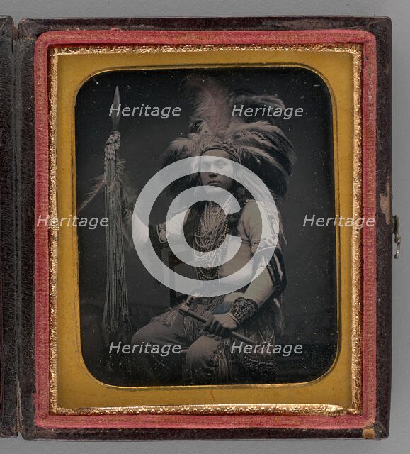 Untitled (Portrait of a Man with Headdress), 1855. Creator: Unknown.