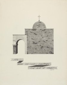 Mision San Juan Capistrano - End of Chapel Wall, 1935/1942. Creator: James Jones.