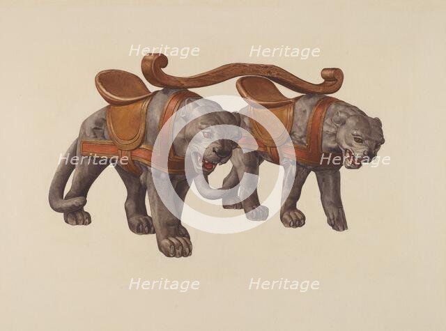Carousel Panthers, c. 1938. Creator: Dorothy Handy.