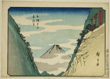Raigo Valley at Oyama in Sagami Province (Sagami Oyama Raigodani), from the series..., 1852. Creator: Ando Hiroshige.