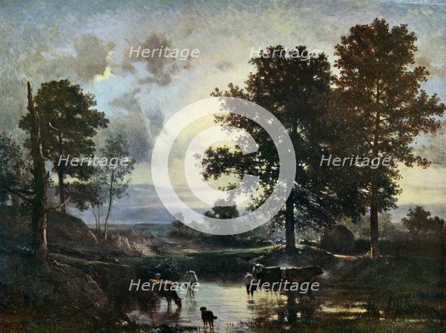 'Watering Cattle', early 1850s, (1912).Artist: Constant Troyon