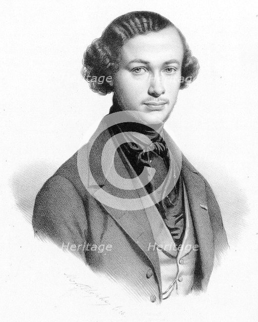 Portrait of the violinist and composer Henri Vieuxtemps (1820-1881), Between 1839 and 1845.