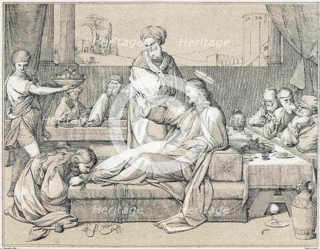 Mary Magdalene annointing the feet of Jesus, c1880. Artist: Unknown