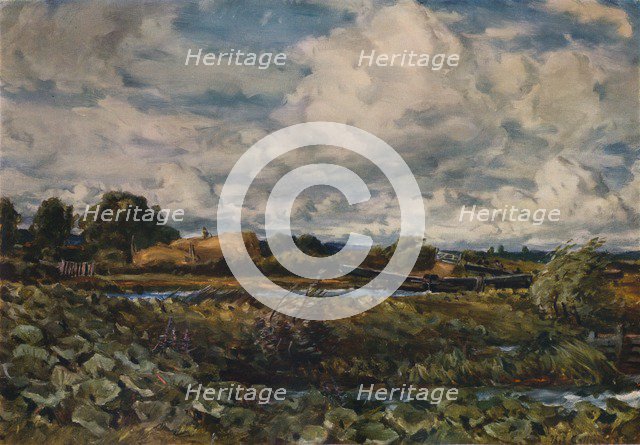 'Lock on the Kennet', 1889. Artist: Thomas Collier.