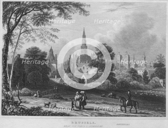 'Brussels, near the Porte D'Anderlecht', 1850. Artist: Shury & Son.