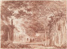 The Oval Fountain in the Gardens of the Villa d'Este, Tivoli, 1760. Creator: Hubert Robert.