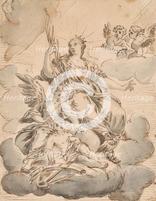 Madonna with angels on the clouds, 2nd half 18th century. Creator: Paul Troger.