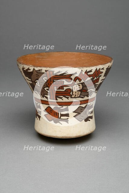 Open-Neck Cup Depicting Abstract Figures and Decapitated Heads, 180 B.C./A.D. 500. Creator: Unknown.