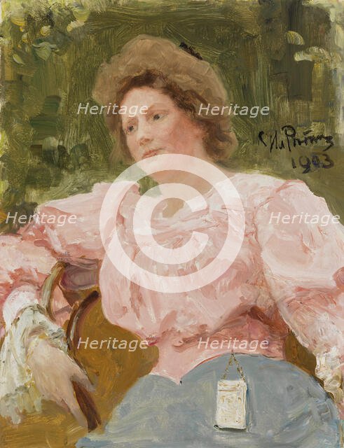 Young Woman in Rose Blouse, 1903. Creator: Il'ya Repin.