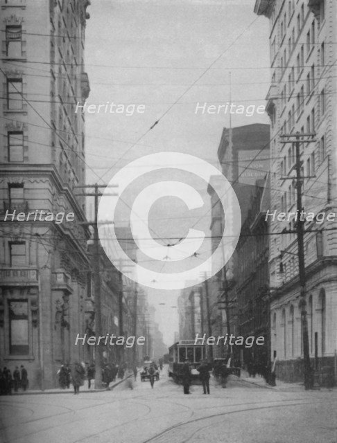 'Towering Facades of One of the City's Busiest Shopping Thoroughfares', c1935. Artist: Unknown.