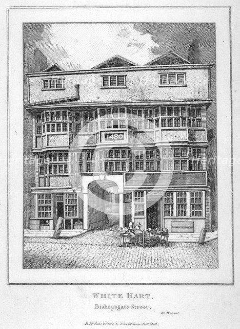 The White Hart Inn at no 119 White Hart Court, Bishopsgate, City of London, 1800. Artist: Anon