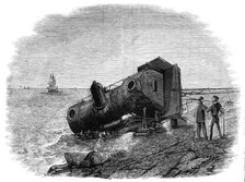 The recent railway accident at Granton, near Edinburgh - the engine on the beach..., 1860. Creator: Unknown.