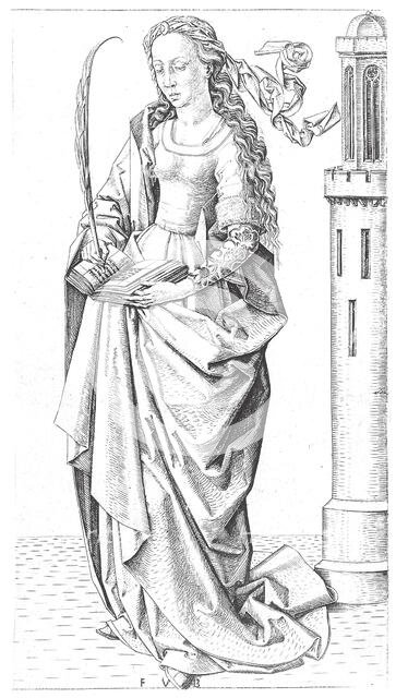 St. Barbara, late 15th century. Creator: Master FVB.