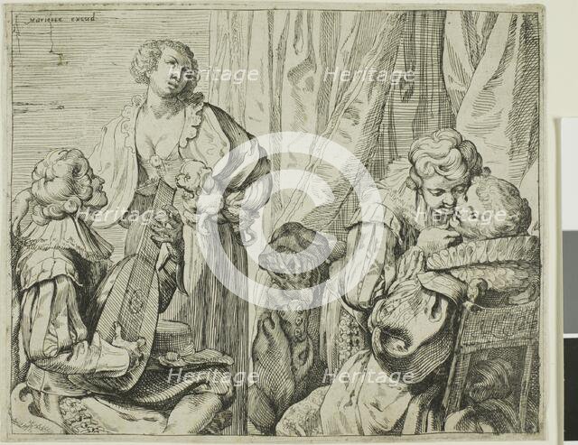 Interior with Two Pairs of Lovers and a Fool, 1625/29. Creator: Johann Liss.