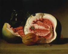 Melons and Morning Glories, 1813. Creator: Raphaelle Peale.