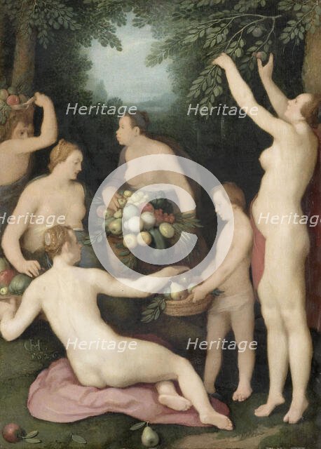 Pomona Receiving the Harvest of Fruit, 1626. Creator: Cornelis Cornelisz van Haarlem.