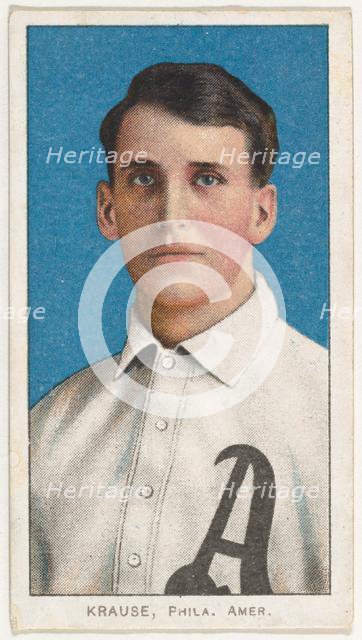 Krause, Philadelphia, American League, from the White Border series (T206) for the Amer..., 1909-11. Creator: American Tobacco Company.