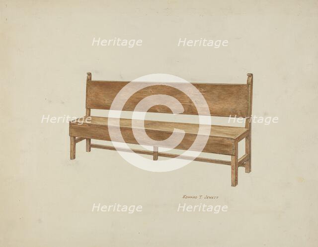 Mission Bench, c. 1936. Creator: Edward Jewett.