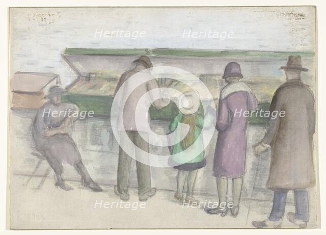 People at a book stall, Paris, 1923.  Creator: Anon.