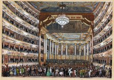 Teatro alla Scala during a carnival party, Early 19th century. Creator: Anonymous.
