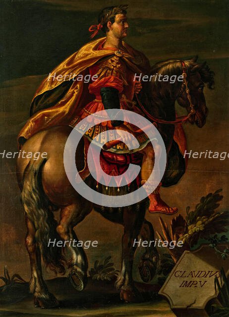 Emperor Claudius on horseback. Creator: Stradanus (Straet, van der), Johannes, (Follower)  .