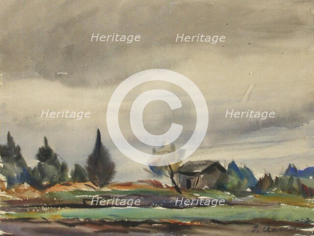 Rainy weather, 1918. Creator: Ilmari Aalto.