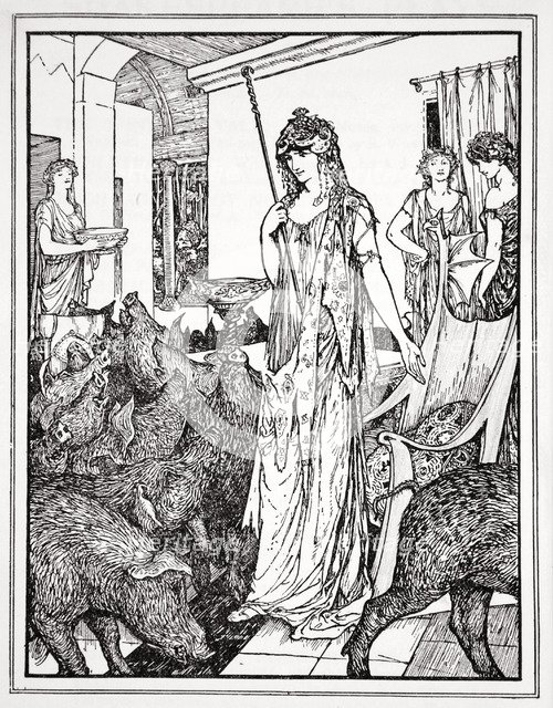 'Circe sends the Swine (The Companions of Ulysses) to the Styes', 1926.  Artist: Henry Justice Ford