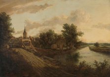 Landscape with rolling bridge, c.1660. Creator: Anon.