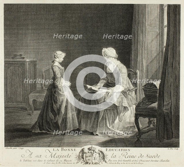 The Good Education, 1749. Creator: Jacques Philippe Le Bas.