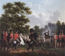 'The Duke of Wellington Visiting the Outposts at Soignes', 1815. Artist: Hippolyte Lecomte.
