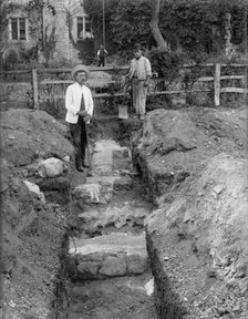 Archaeological excavations at Netley Abbey, Hound, Hampshire, c1860-c1922. Artist: Henry Taunt