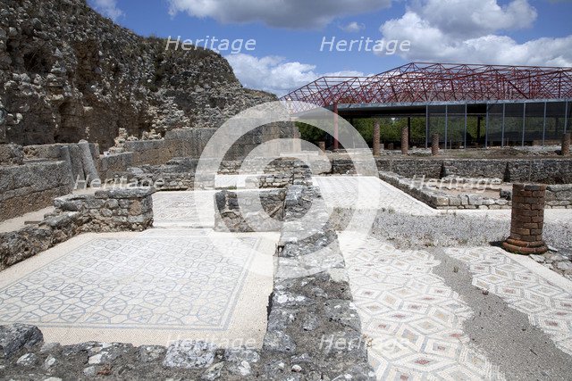 Ruins of the house, House of the Swastika Cross, Conimbriga, Portugal.  Artist: Samuel Magal