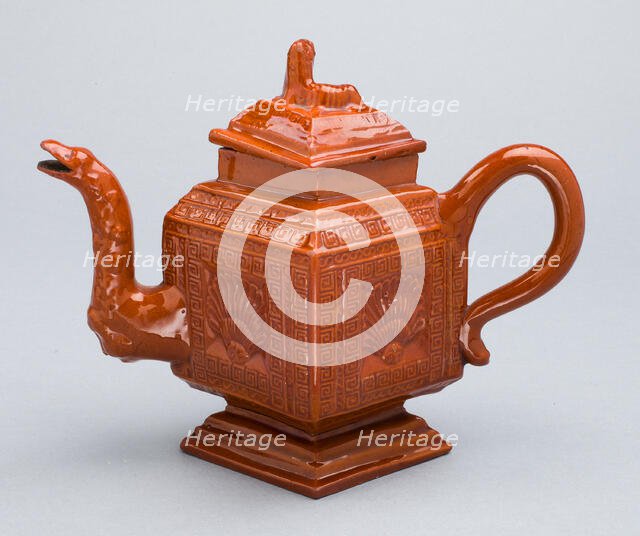Teapot, Staffordshire, c. 1740. Creator: Staffordshire Potteries.