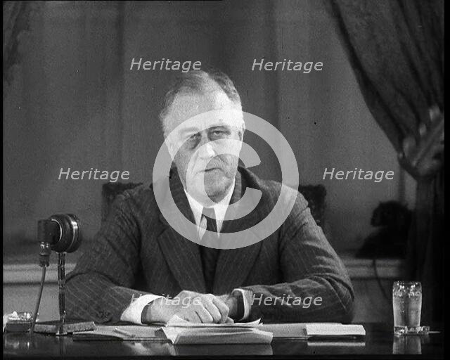 Franklin D Roosevelt, the President of the United States, Giving a Speech, 1933. Creator: British Pathe Ltd.