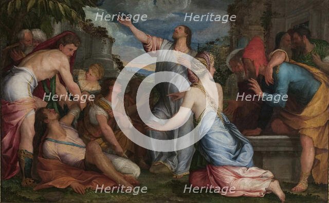 The Raising of Lazarus, ca 1543. Creator: Porta (Il Salviati), Giuseppe (1520-1575).