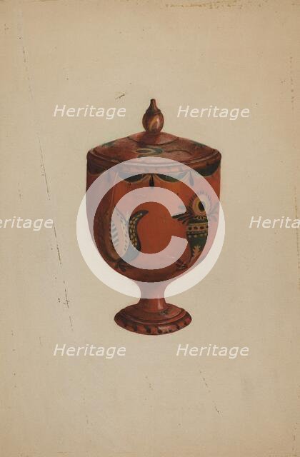 Pa. German Spice Jar, c. 1938. Creator: Betty Jean Davis.