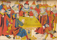 Kings and noblemen playing cards, 15th century, (1849).  Creator: E Hauger.