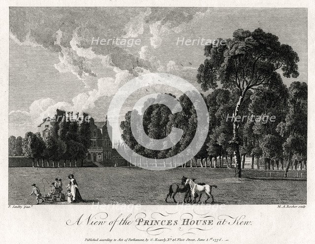 'A View of the Princes House at Kew', 1776. Artist: Michael Angelo Rooker