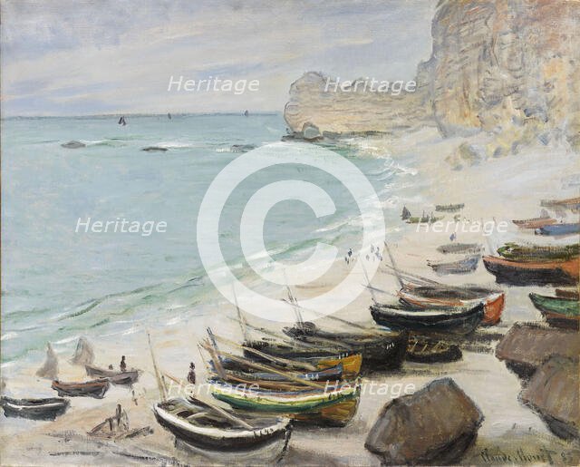Boats on the beach of Étretat, 1883. Creator: Monet; Claude (1840-1926).