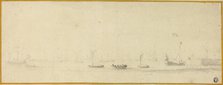 Ships in Full Sail with Small Boats, n.d. Creator: Willem van de Velde the Younger.