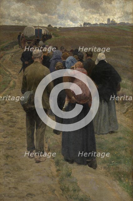 Pilgrims at the Moor, 1903-1905. Creator: Frans van Leemputten.