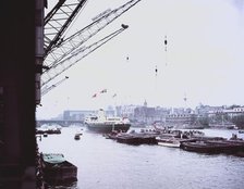 The Royal Yacht 'Britannia' on the River Thames in London, c1955. Creator: Arthur Charles Kirby Ware.