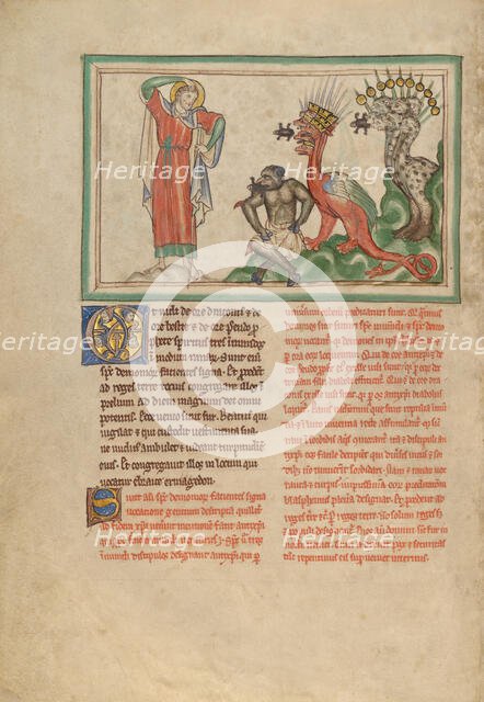 Unclean Spirits Issuing from the Mouths of the Dragon, the Beast, and the False..., about 1255-1260. Creator: Unknown.