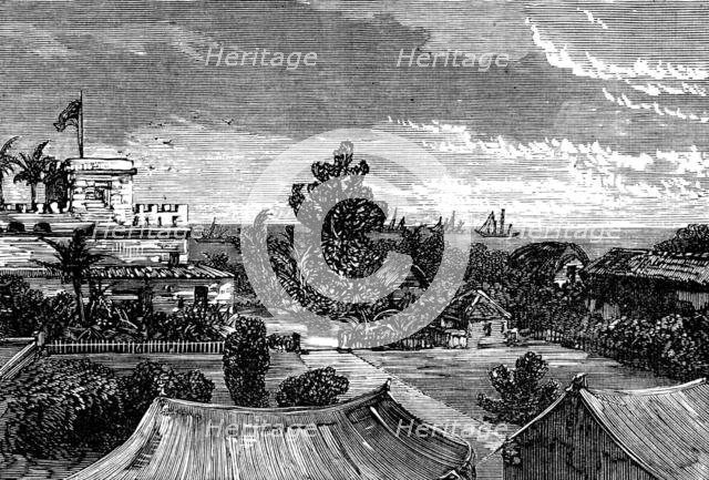 The Gold Coast and Ashantee War: view from Government House, Cape Coast Castle, 1873. Creator: Unknown.